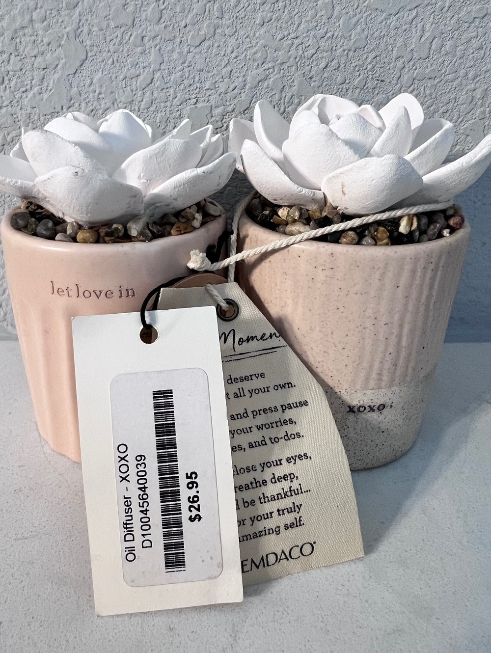 Succulent Essential Oil Diffusers Set of 2 – Let Love In & XOXO-DEMDACO